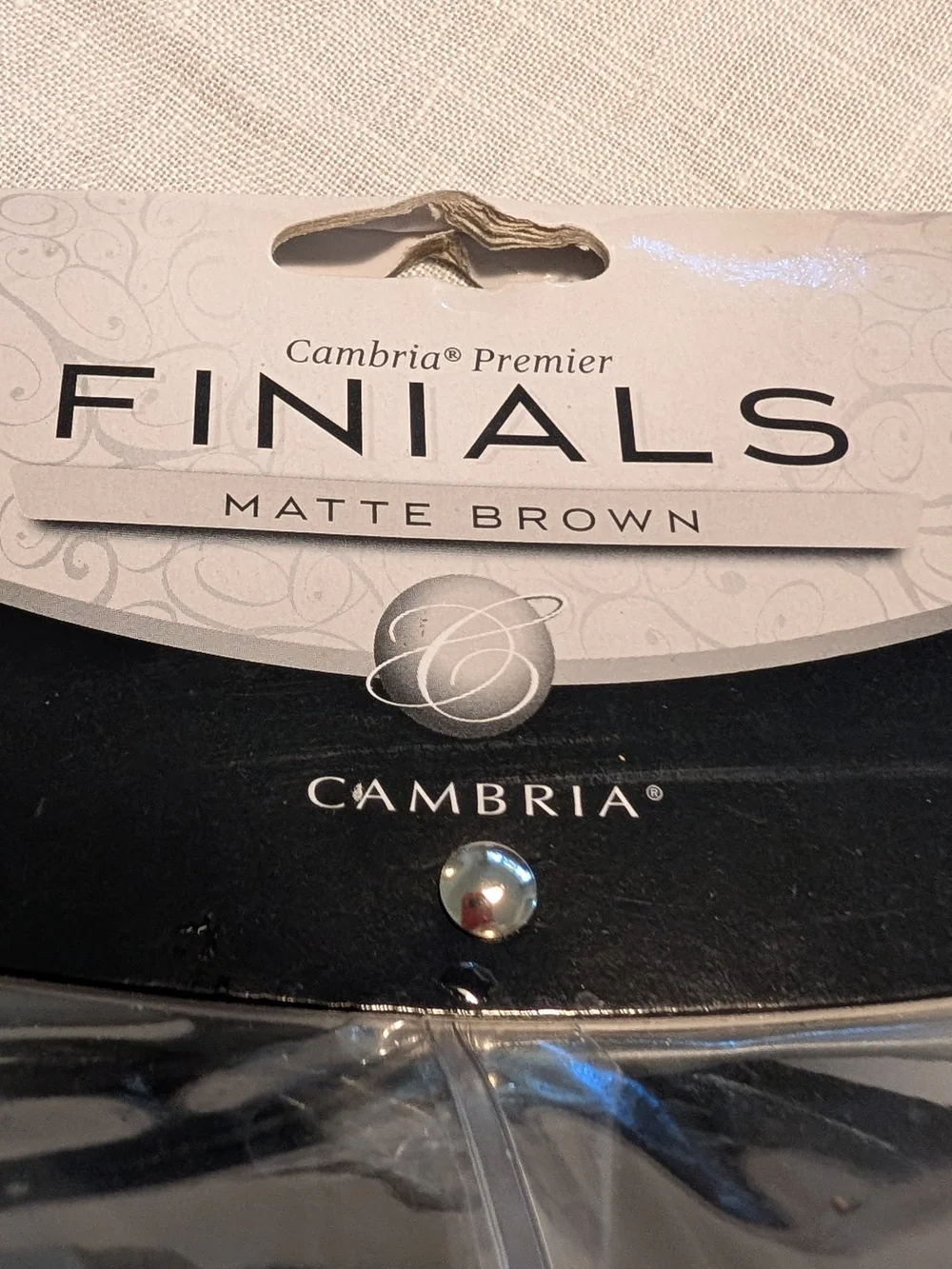 Cambria Premier Finials Matte Brown for Curtain Rods Or Tiebacks - Pair